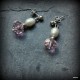 Kolczyki perłowo - różowe