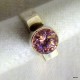45. Srebrny pierścionek - sygnet z różową cyrkonią