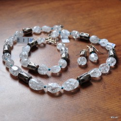 3. Komplet biżuterii z kwarcu lodowego