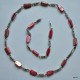 Komplet biżuterii z czerwonej masy perłowej