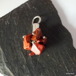 42. Srebrny wisiorek"miotełka" z jaspisem ,,bawole oko"