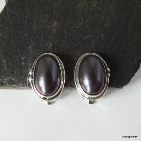 232. Klipsy z czarną perłą