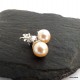363. Kolczyki srebrne z łososiową perełką