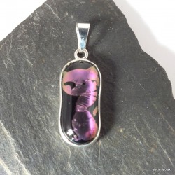 416. Srebrny wisiorek ze szkłem-kot