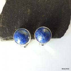 52. Klipsy srebrne z lapis lazuli