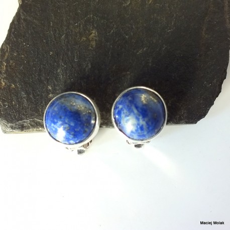 52. Klipsy srebrne z lapis lazuli