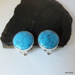 233. Klipsy srebrne z turkusem