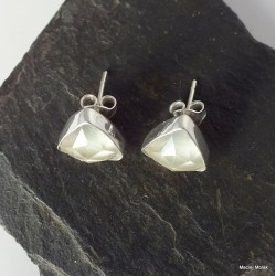 364. Kolczyki srebrne z kryształem górskim