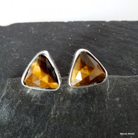 365. Kolczyki srebrne z tygrysim okiem