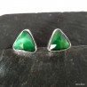 366. Kolczyki srebrne z zielonym tygrysim okiem