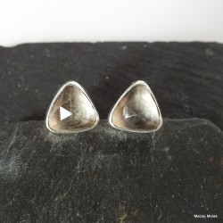 369. Kolczyki srebrne z kwarcem dymnym