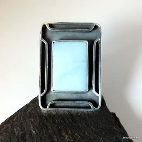 289. Srebrny pierścionek z agatem