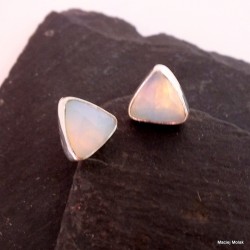 372. Kolczyki srebrne z opalitem