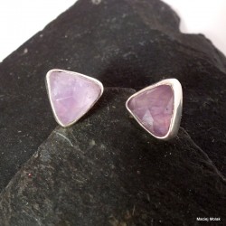 374. Kolczyki srebrne z jasnym ametystem